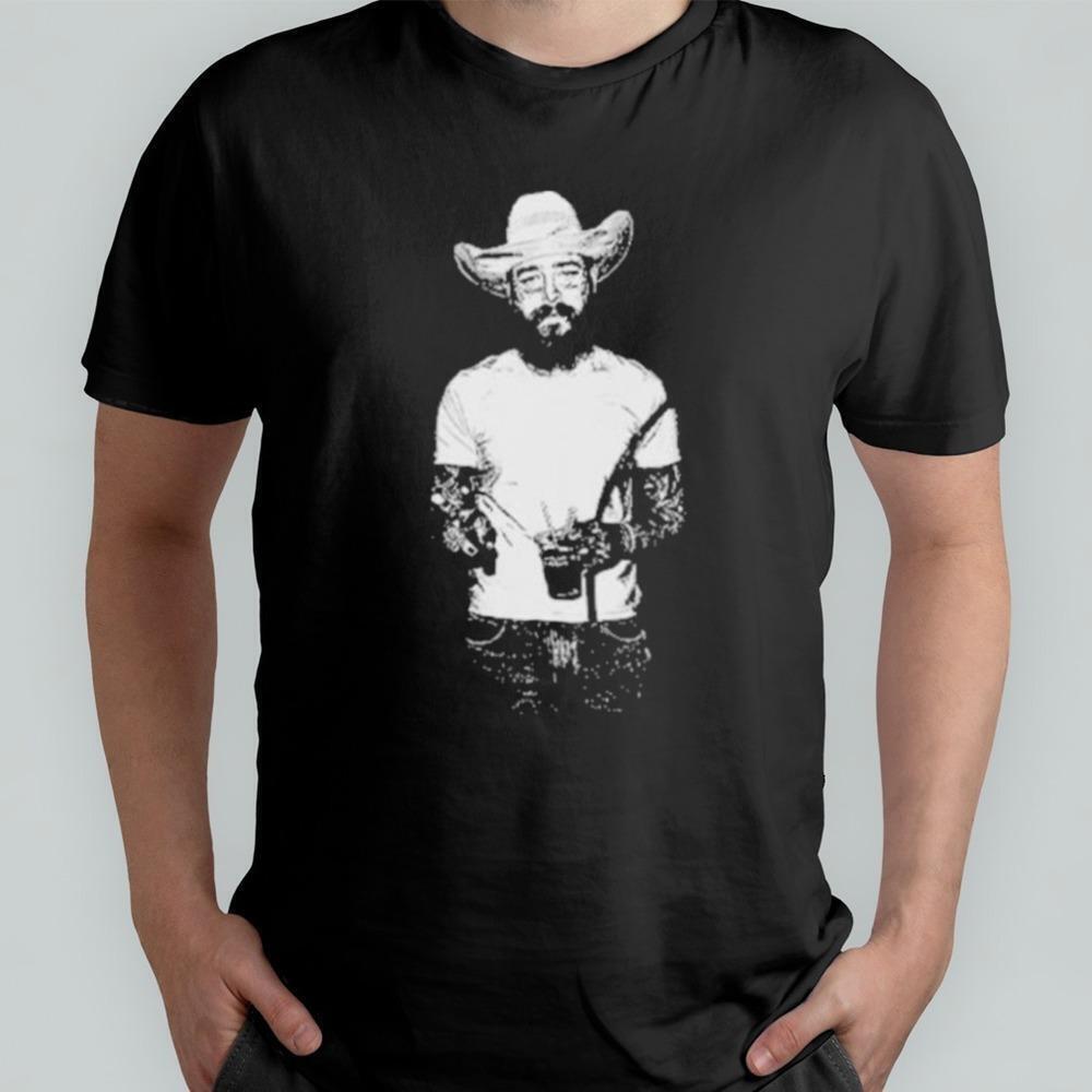 Post Malone Cowboy T Shirt Retro Music Graphic Fan Gift Rap Country Tee